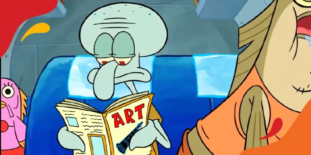 squidward naik mobil